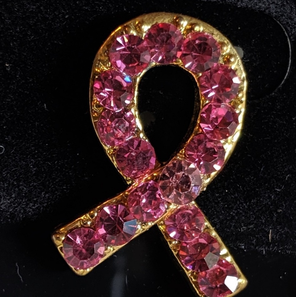 Pink Rhinestone Breast Cancer Awareness Pin